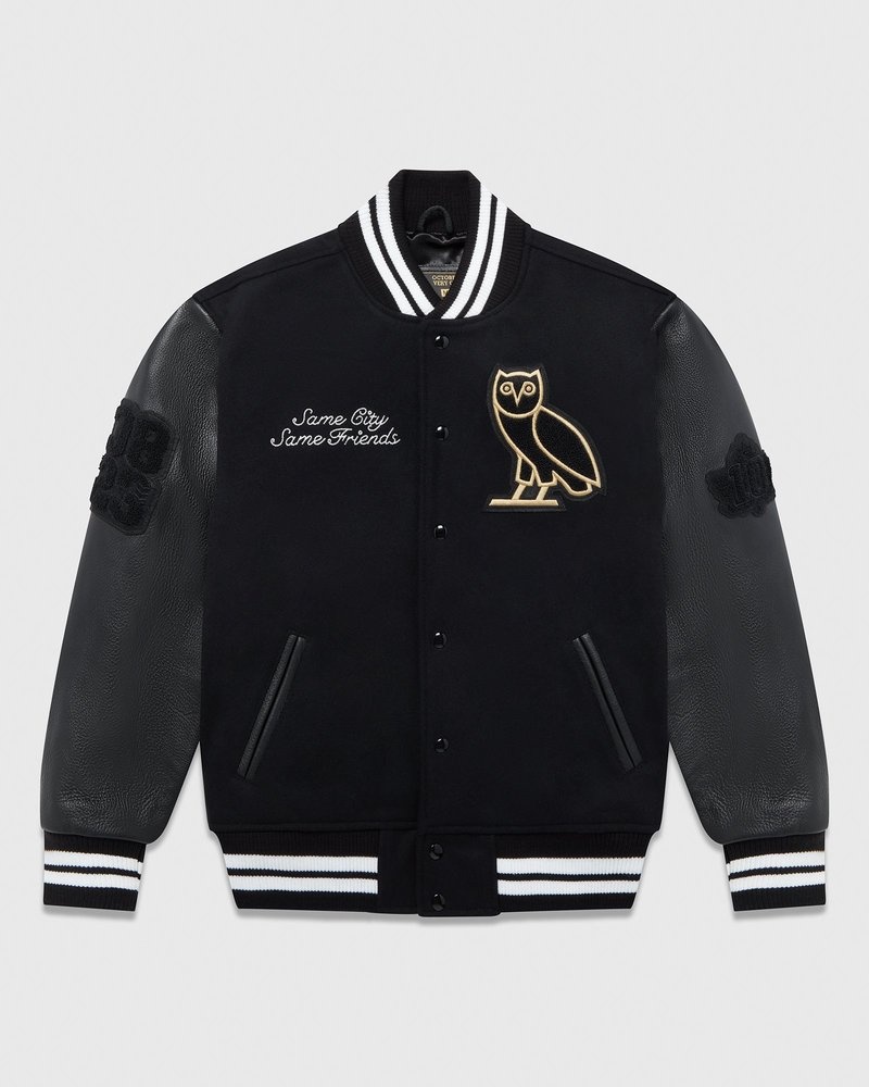 outerwear octobers very own ovo collegiate jacket black