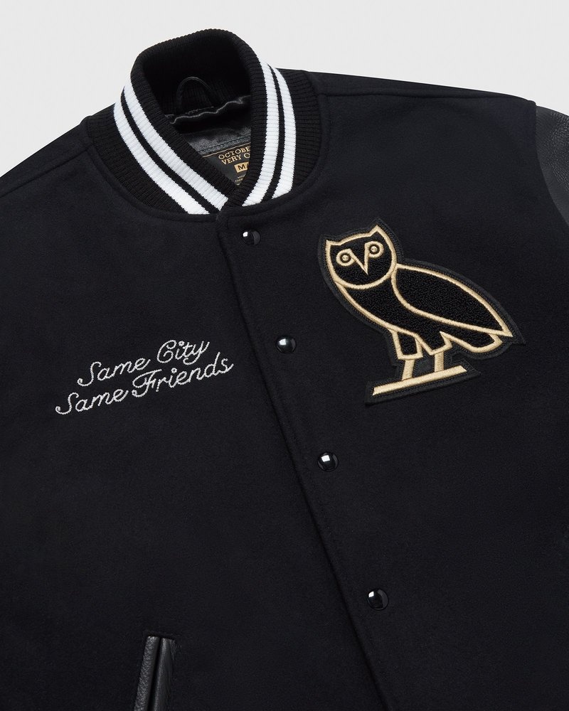 outerwear octobers very own ovo collegiate jacket black