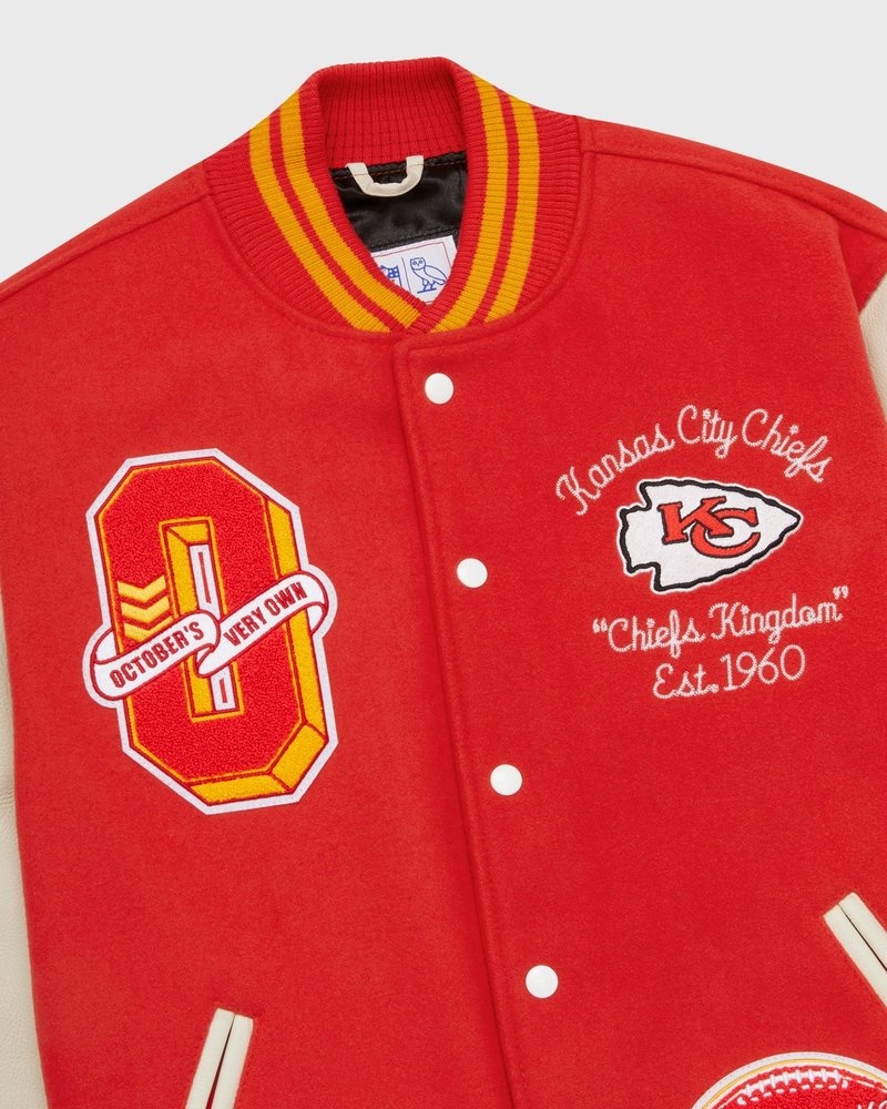 outerwear octobers very own ovo nfl kansas city chiefs varsity jacket red