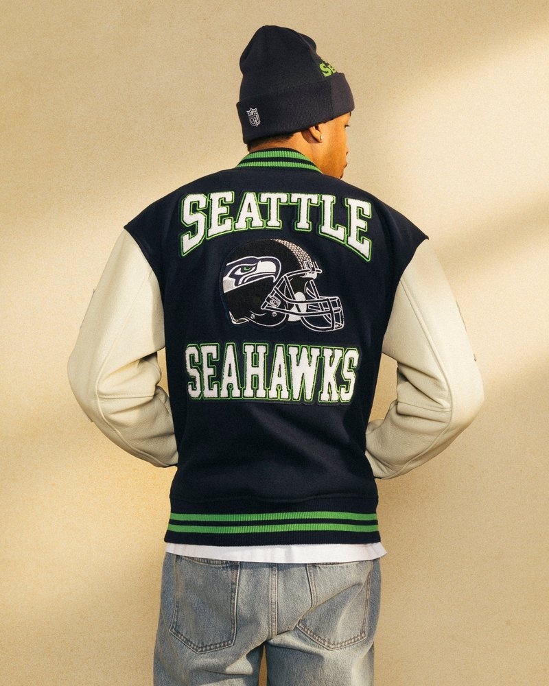 outerwear octobers very own ovo nfl seattle seahawks varsity jacket blue