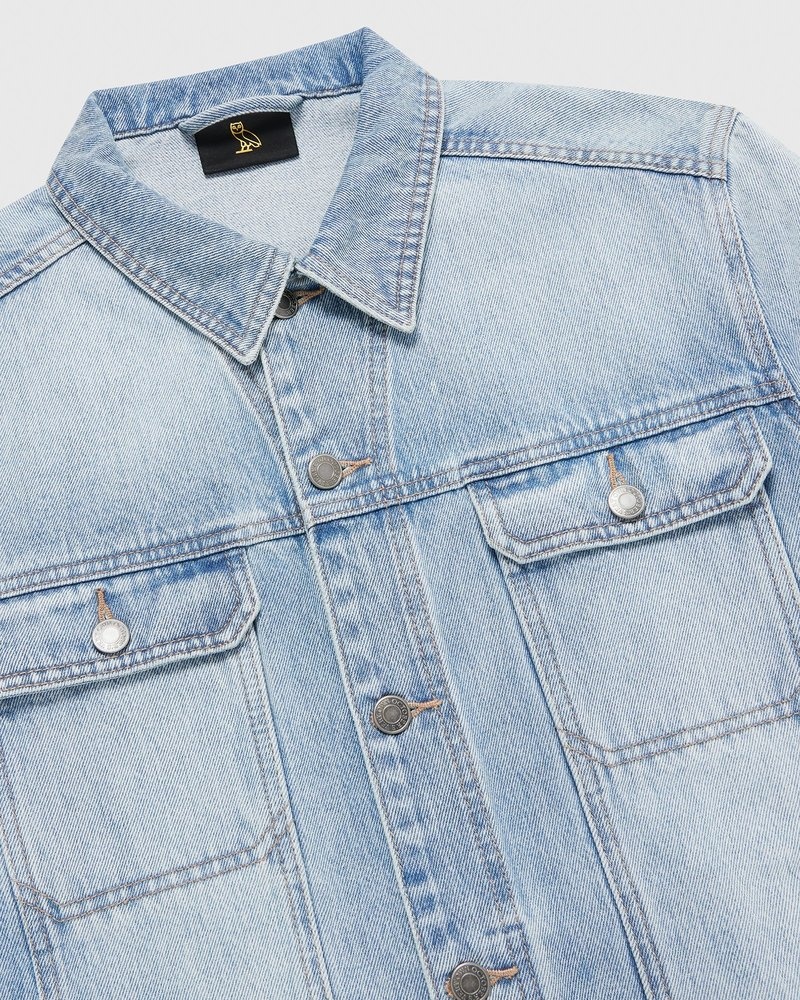 octobers very own ovo trucker jacket blue outerwear