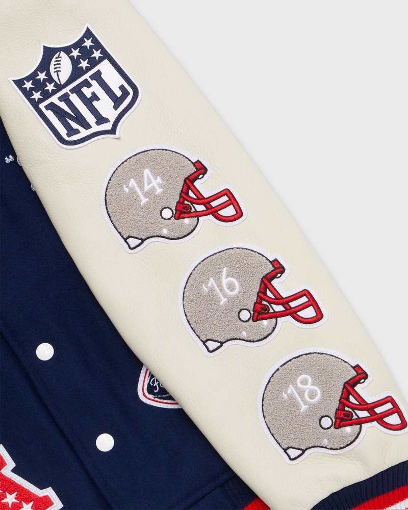 outerwear octobers very own ovo nfl new england patriots varsity jacket blue
