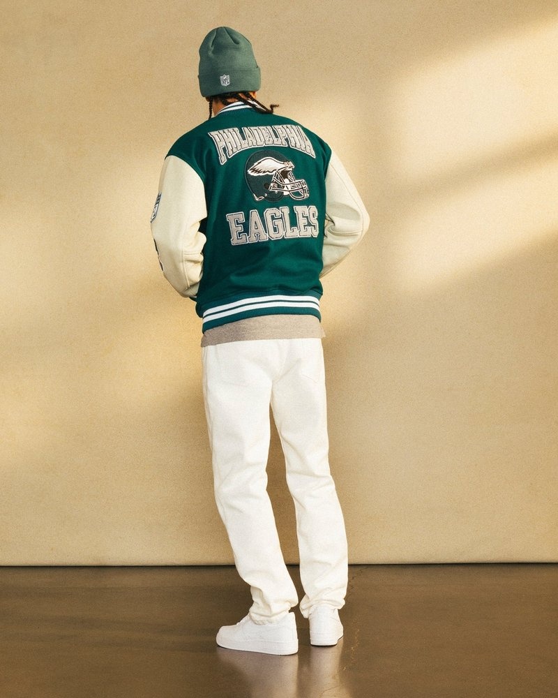 outerwear octobers very own ovo nfl philadelphia eagles varsity jacket green
