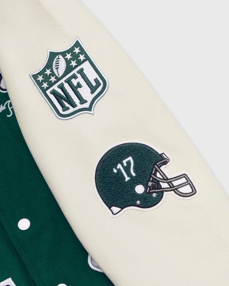 outerwear octobers very own ovo nfl philadelphia eagles varsity jacket green