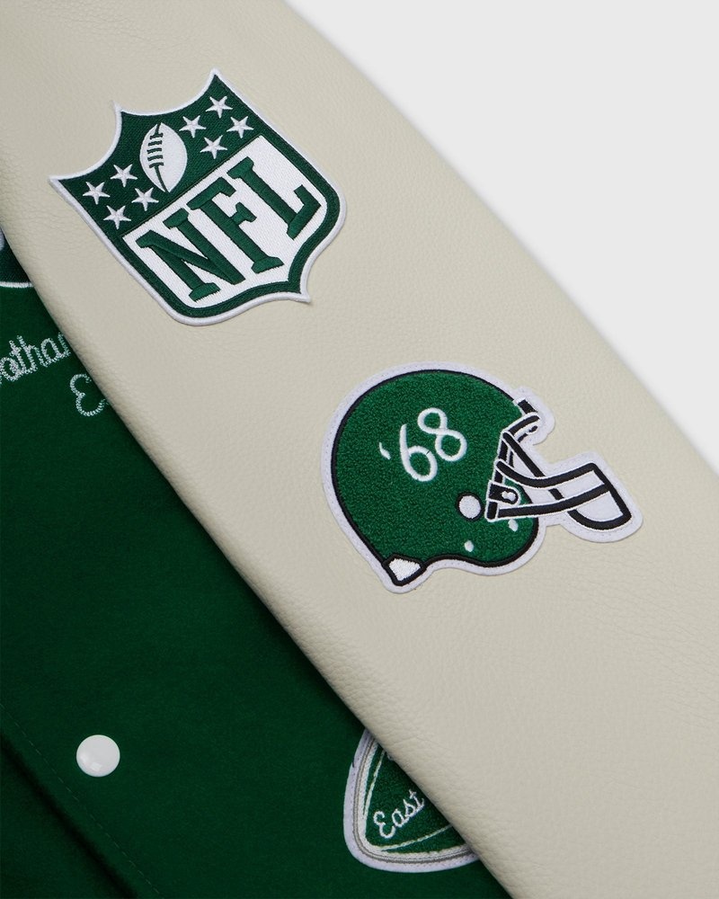 outerwear octobers very own ovo nfl new york jets varsity jacket green