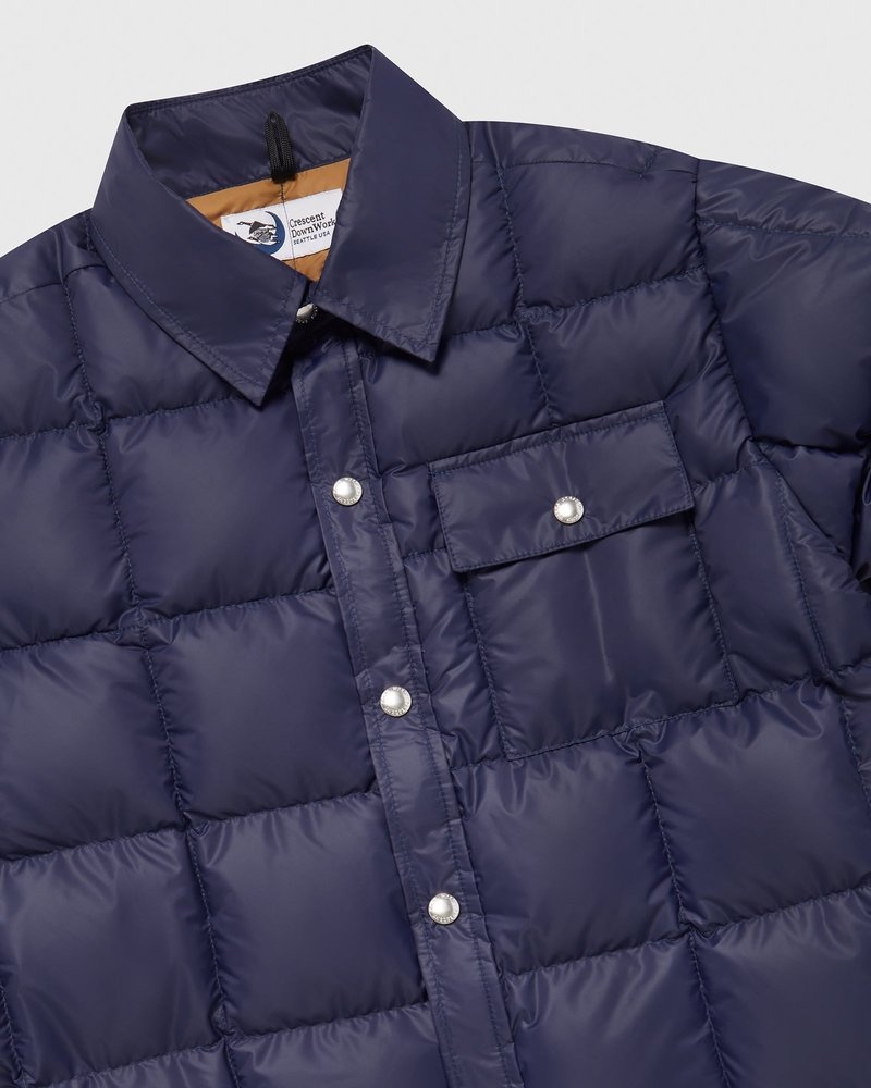 outerwear octobers very own ovo crescent down works down shirt navy blue