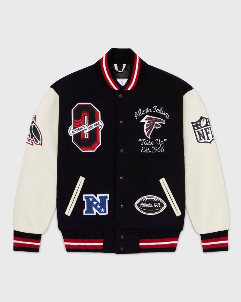 outerwear octobers very own ovo nfl atlanta falcons varsity jacket black