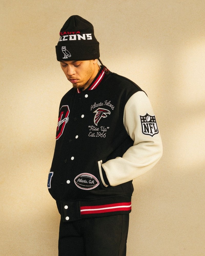 outerwear octobers very own ovo nfl atlanta falcons varsity jacket black