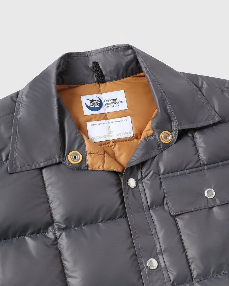 outerwear octobers very own ovo crescent down works down shirt gray