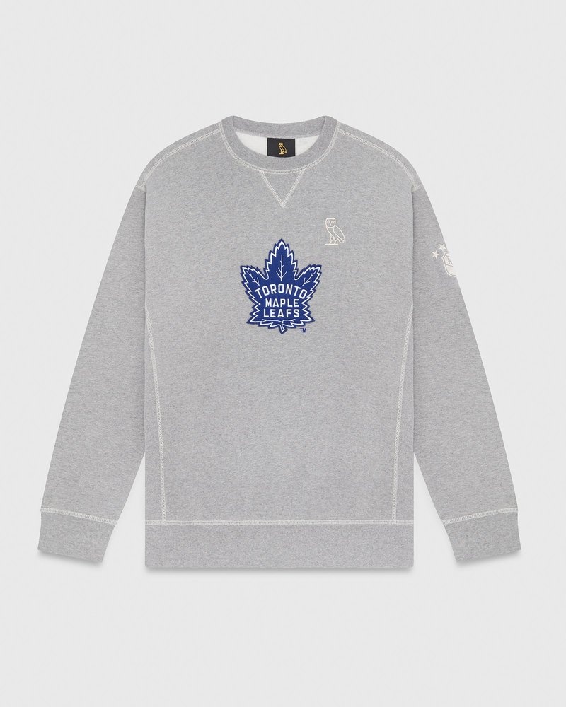 octobers very own ovo toronto maple leafs crewneck sweaters gray