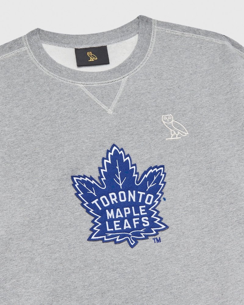 octobers very own ovo toronto maple leafs crewneck sweaters gray