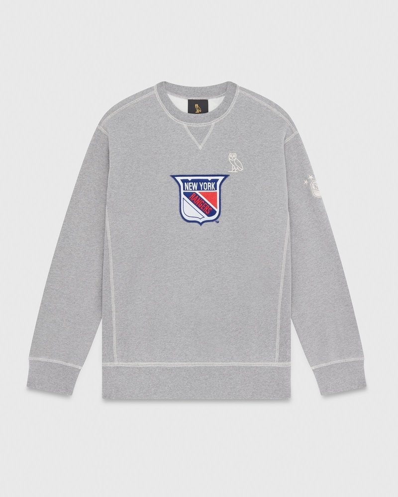 octobers very own ovo new york rangers crewneck sweaters gray