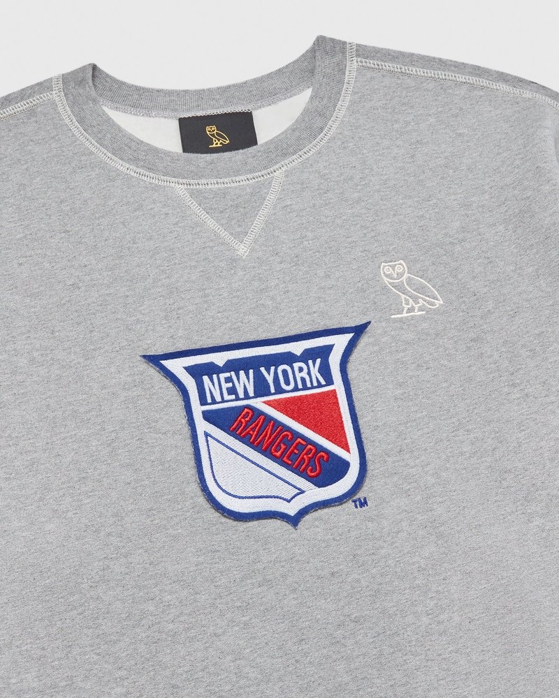 octobers very own ovo new york rangers crewneck sweaters gray