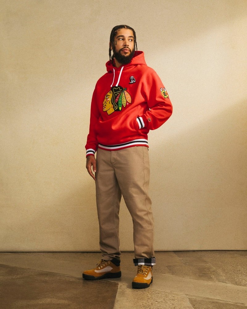 octobers very own ovo chicago blackhawks hoodie red sweaters