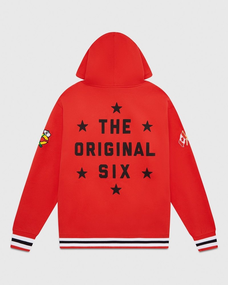 octobers very own ovo chicago blackhawks hoodie red sweaters