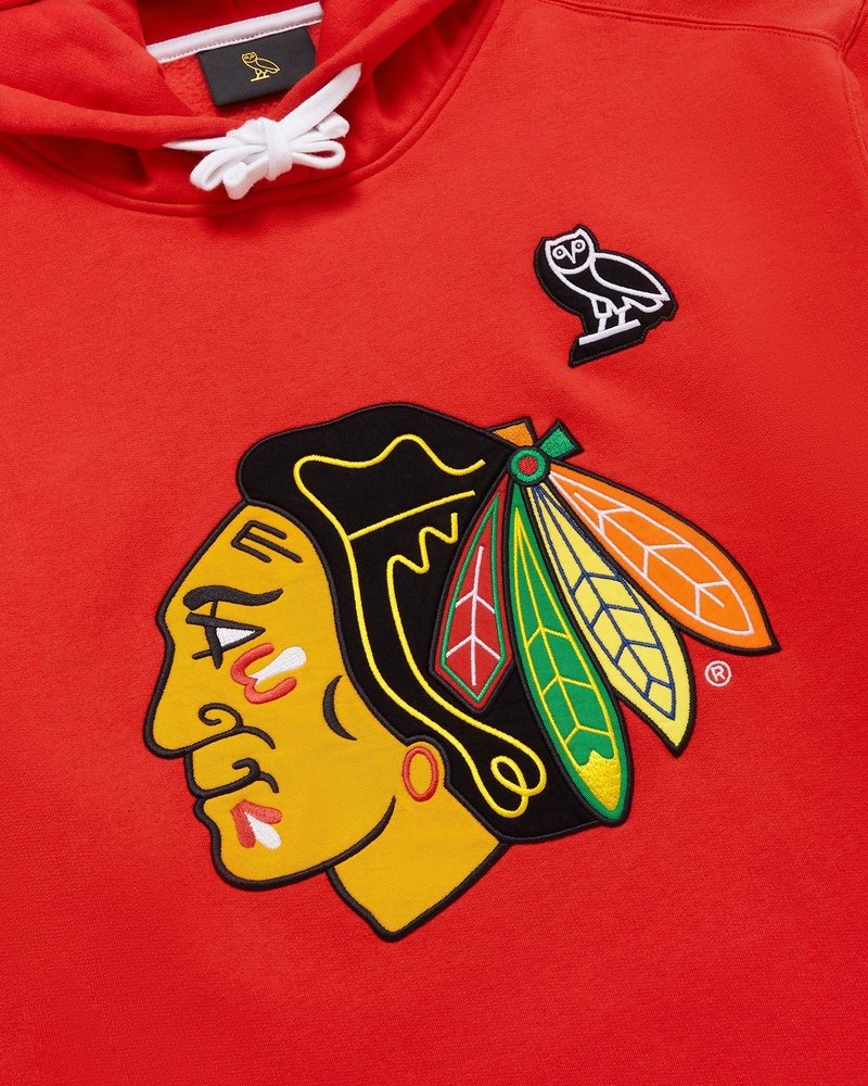octobers very own ovo chicago blackhawks hoodie red sweaters