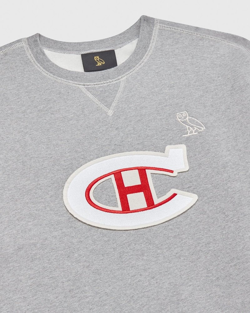 octobers very own ovo montreal canadiens crewneck sweaters gray