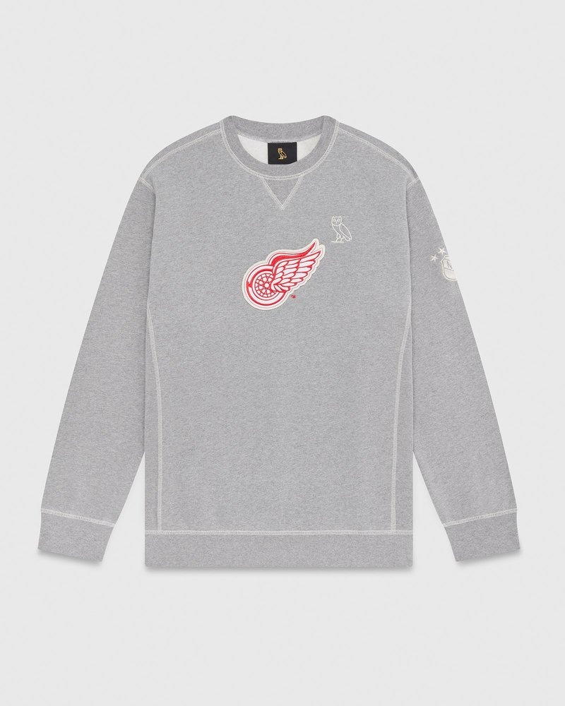 octobers very own ovo detroit red wings crewneck sweaters gray