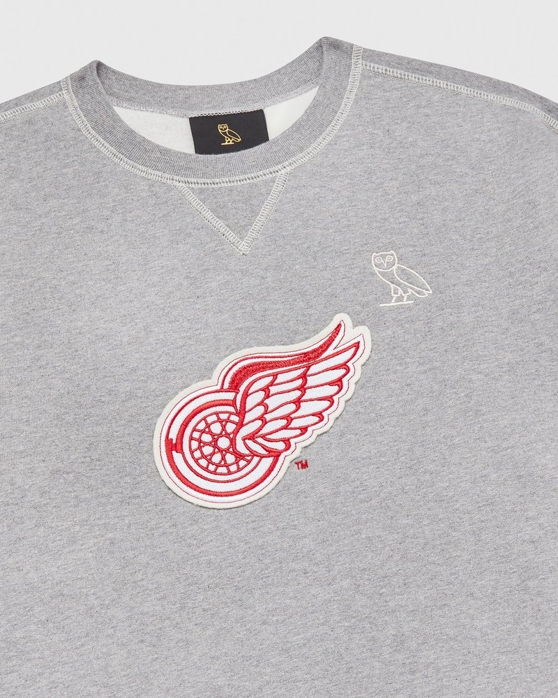 octobers very own ovo detroit red wings crewneck sweaters gray
