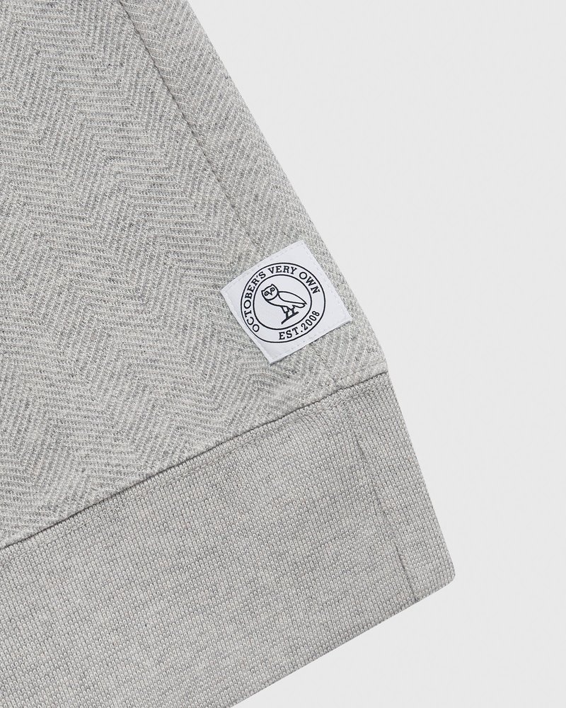 sweaters octobers very own ovo herringbone hoodie gray