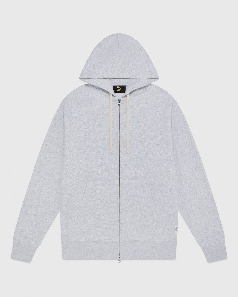 sweaters octobers very own ovo herringbone full-zip hoodie gray