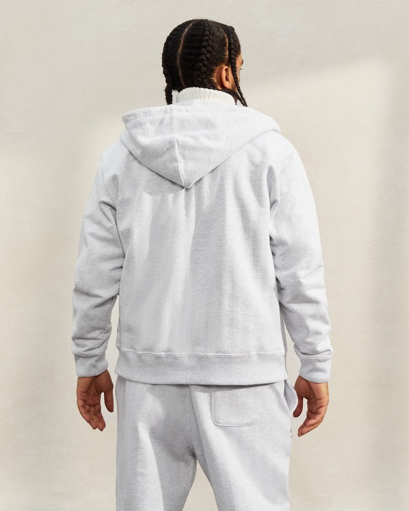 sweaters octobers very own ovo herringbone full-zip hoodie gray