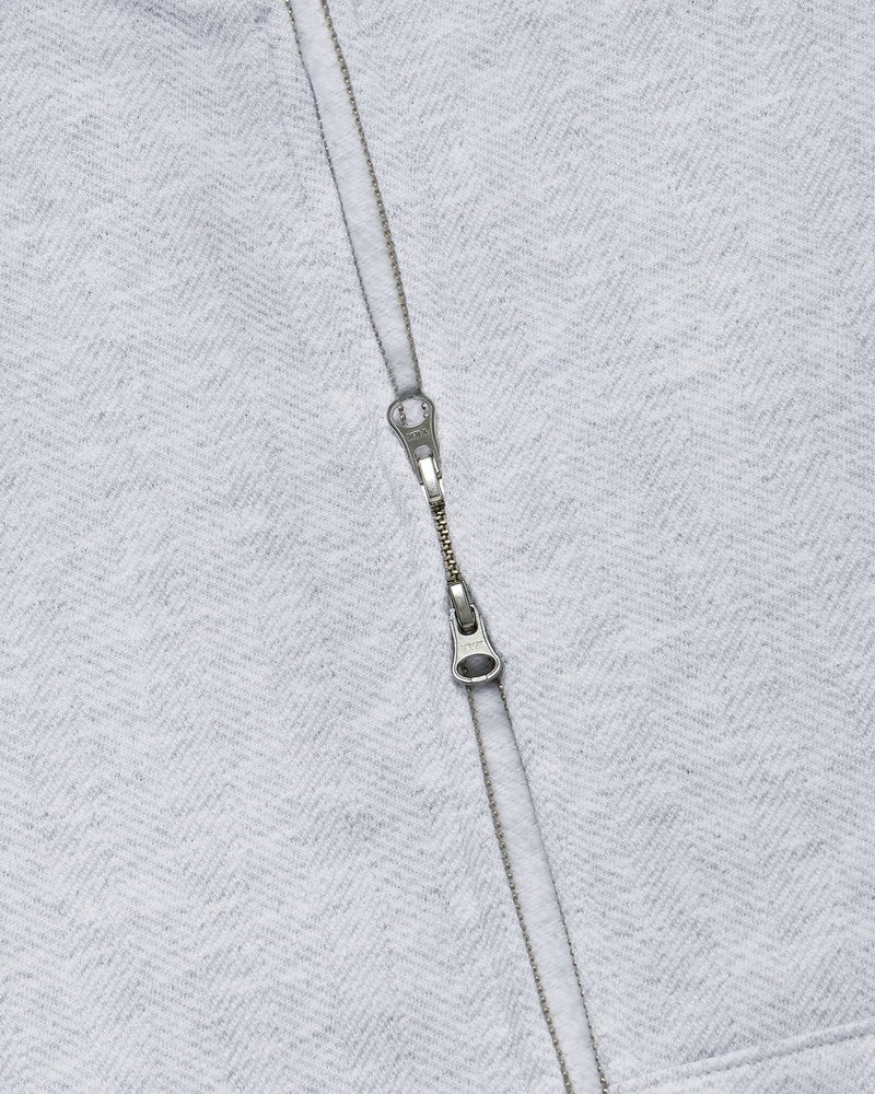 sweaters octobers very own ovo herringbone full-zip hoodie gray