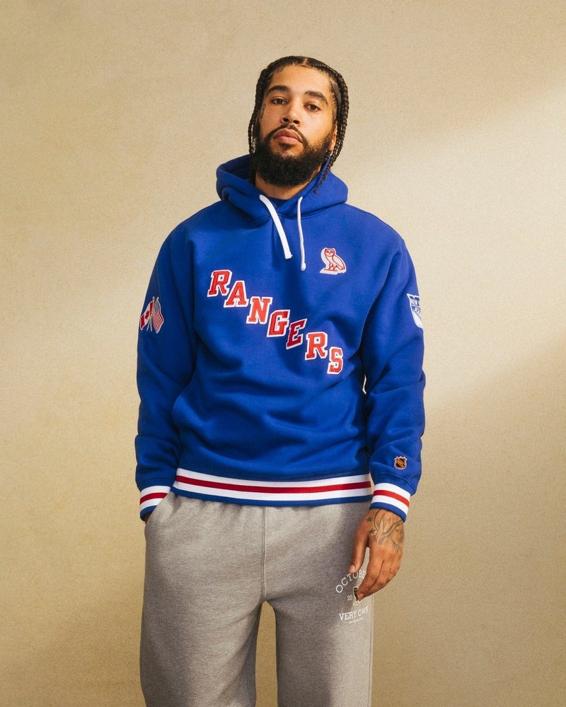 sweaters octobers very own ovo new york rangers hoodie blue
