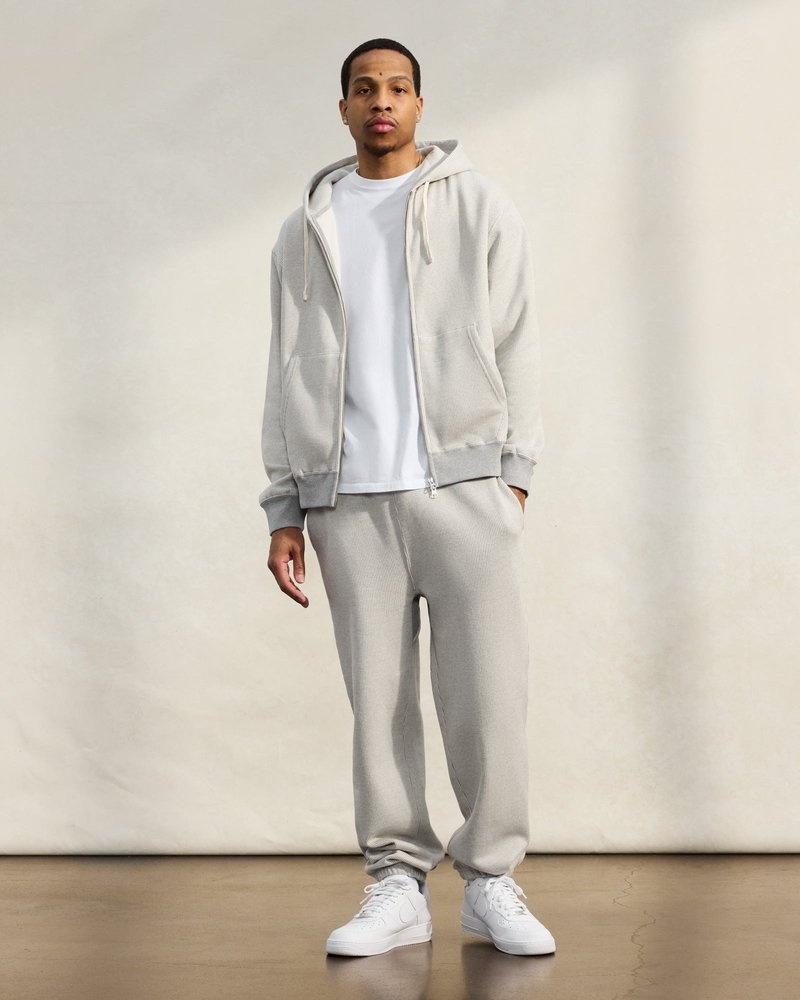sweaters octobers very own ovo seersucker fleece full zip hoodie greycream