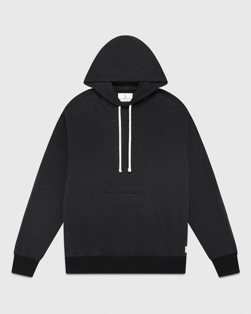 sweaters octobers very own ovo seersucker fleece hoodie blackcharcoal