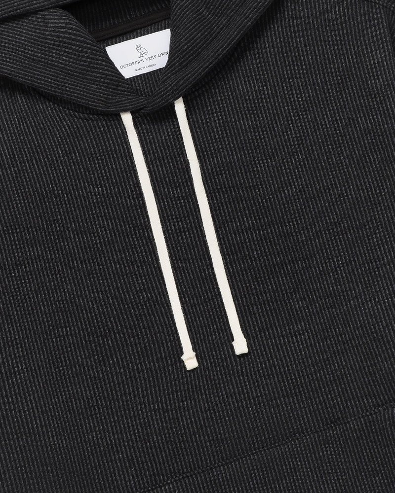 sweaters octobers very own ovo seersucker fleece hoodie blackcharcoal