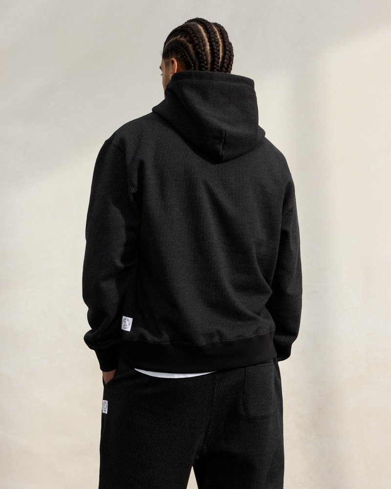 sweaters octobers very own ovo seersucker fleece hoodie blackcharcoal