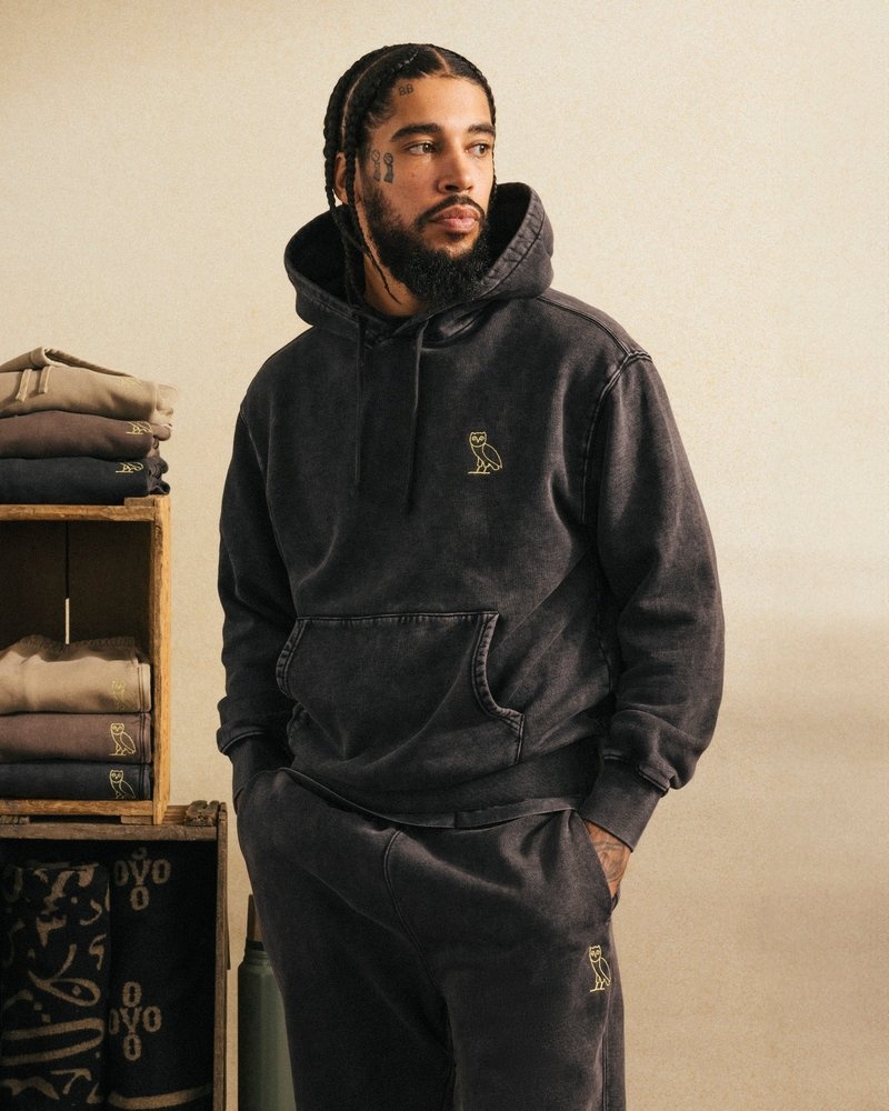 octobers very own ovo muskoka garment dyed hoodie black sweaters