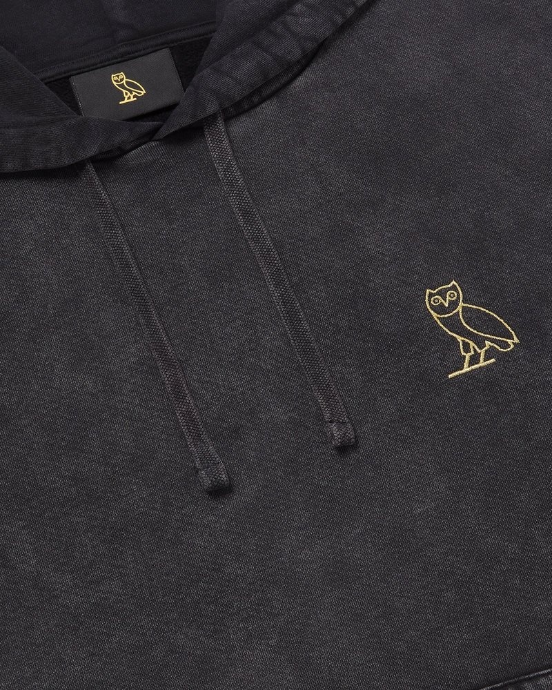 octobers very own ovo muskoka garment dyed hoodie black sweaters