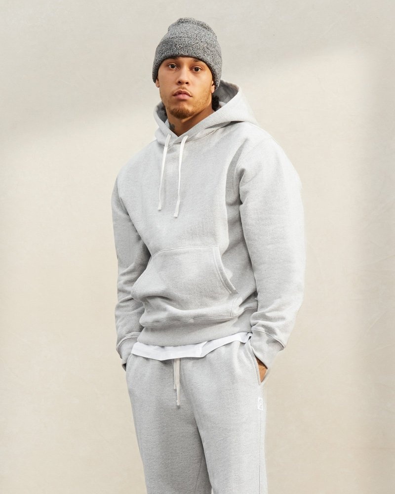 sweaters octobers very own ovo herringbone hoodie gray