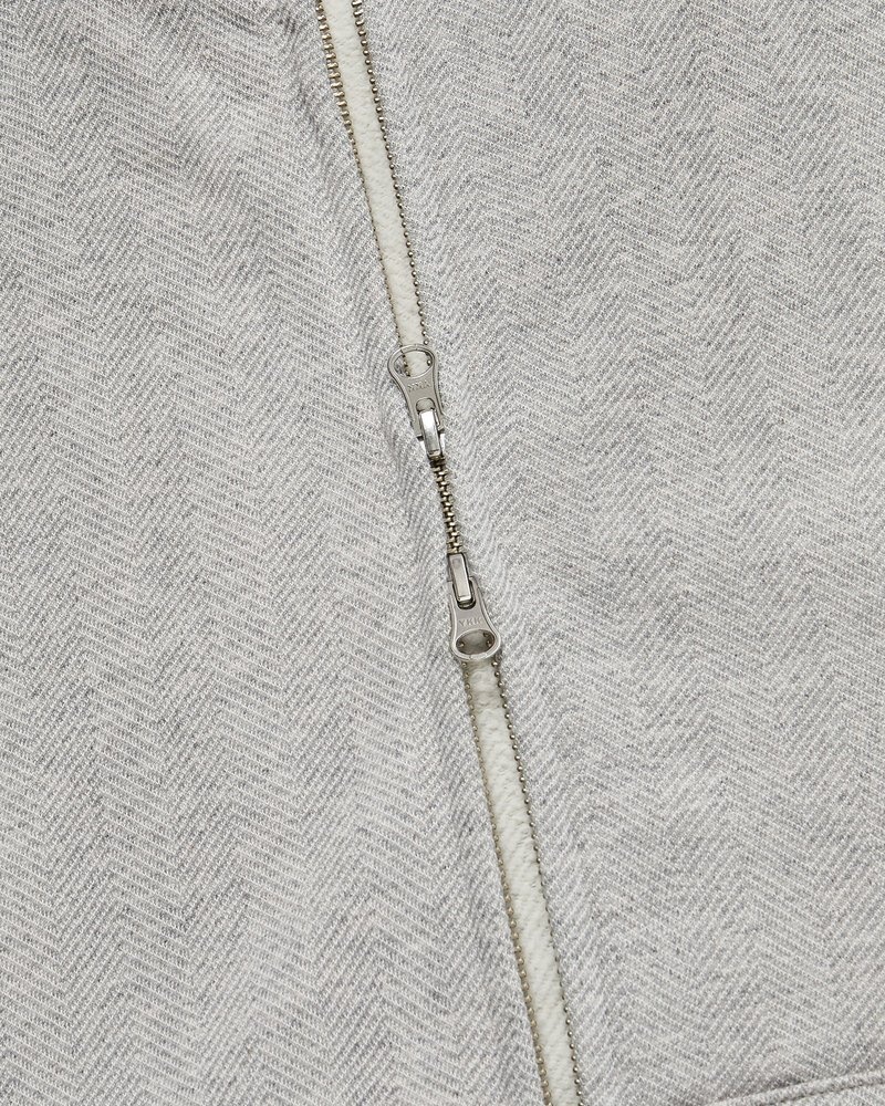 sweaters octobers very own ovo herringbone full-zip hoodie gray