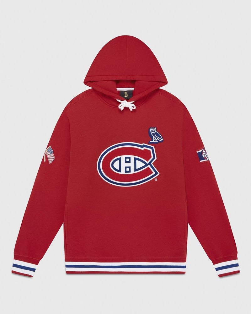 octobers very own ovo montreal canadiens hoodie red sweaters