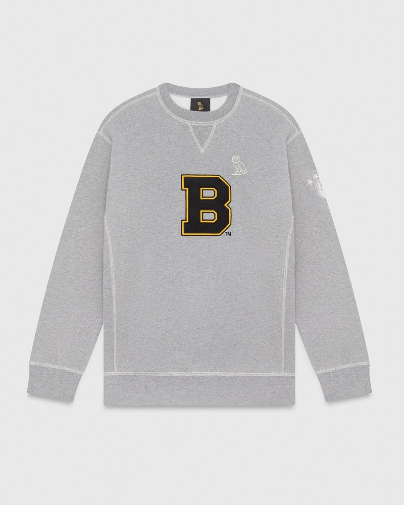 octobers very own ovo boston bruins crewneck sweaters gray