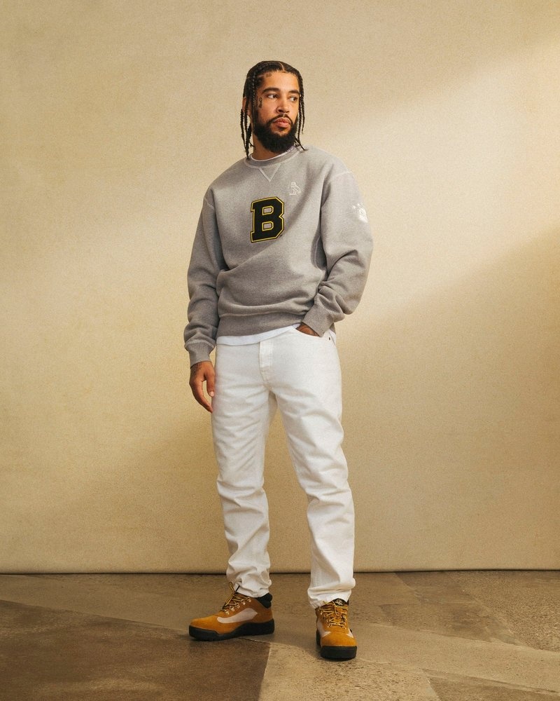 octobers very own ovo boston bruins crewneck sweaters gray