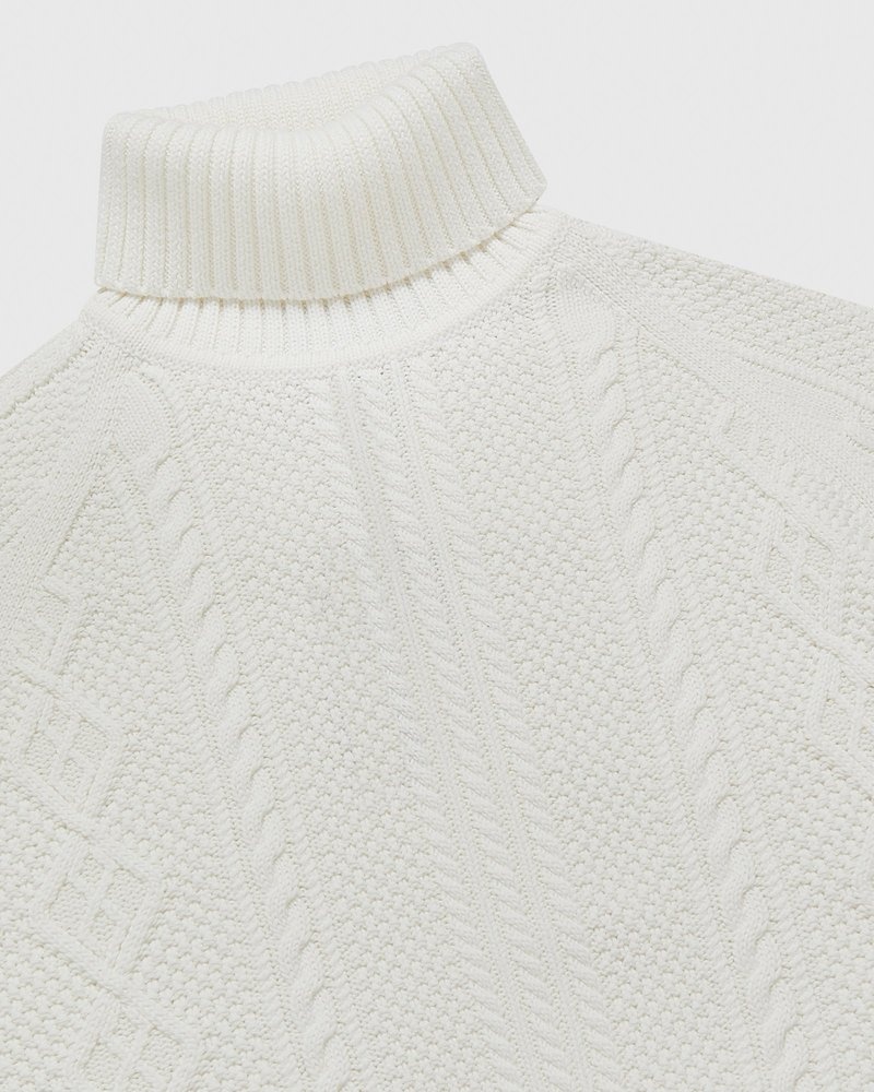 tops octobers very own ovo cable knit turtleneck sweater white