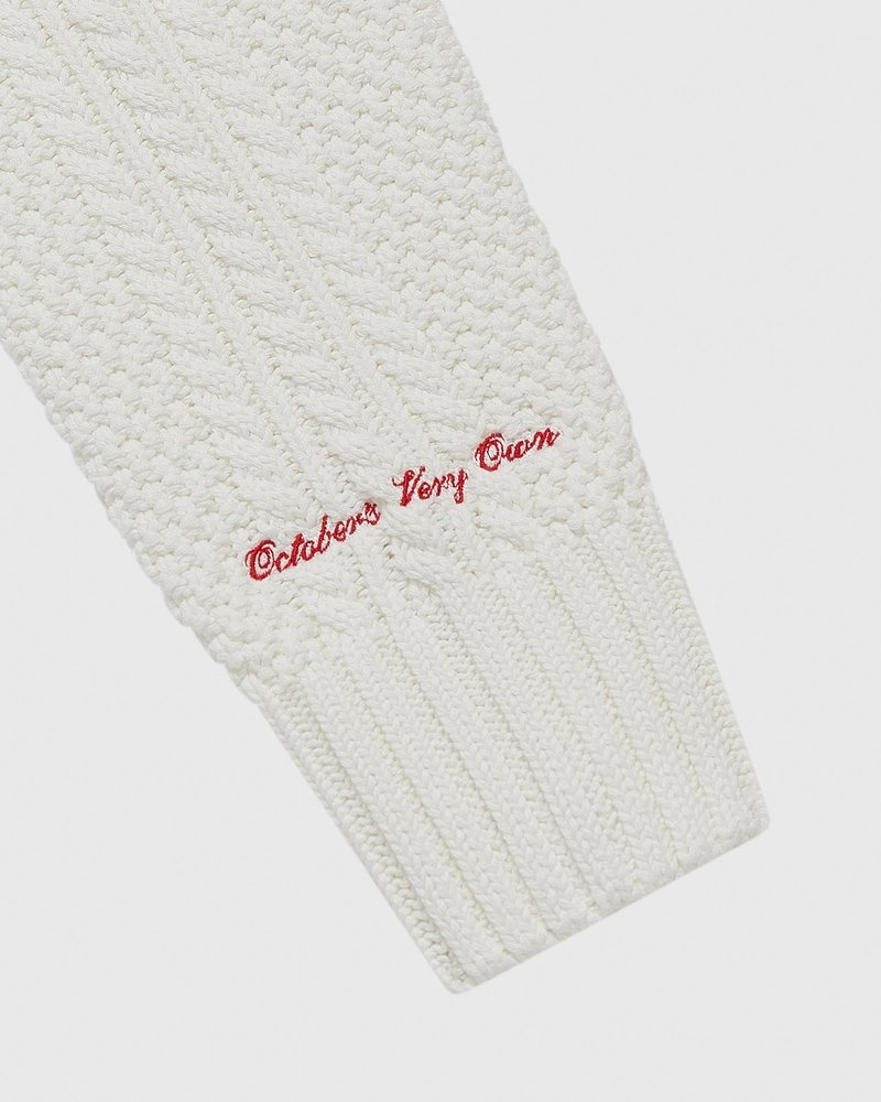 tops octobers very own ovo cable knit turtleneck sweater white