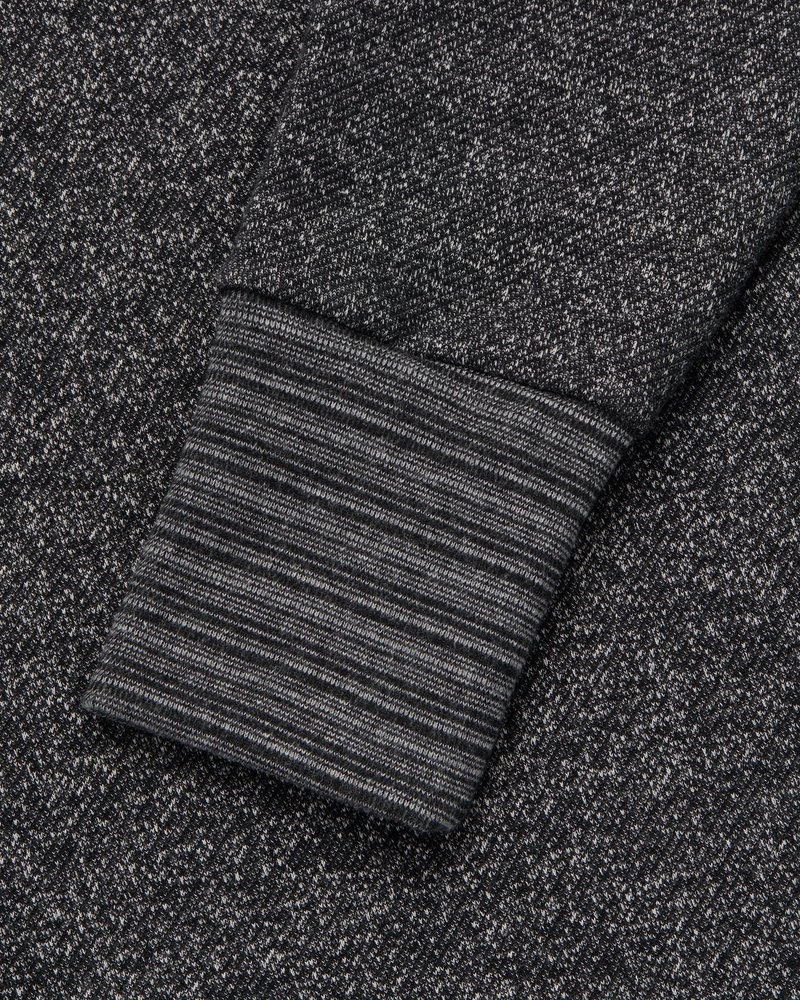 tops octobers very own ovo speckle fleece full-zip cardigan black