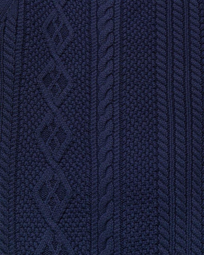 tops octobers very own ovo cable knit turtleneck sweater navy blue