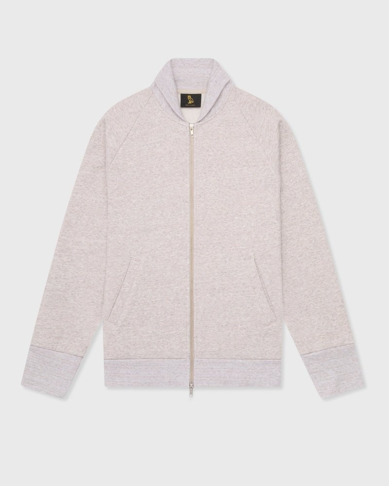 tops octobers very own ovo speckle fleece full-zip cardigan oatmeal