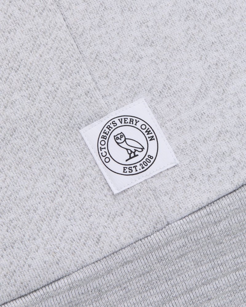 tops octobers very own ovo speckle fleece full-zip cardigan gray
