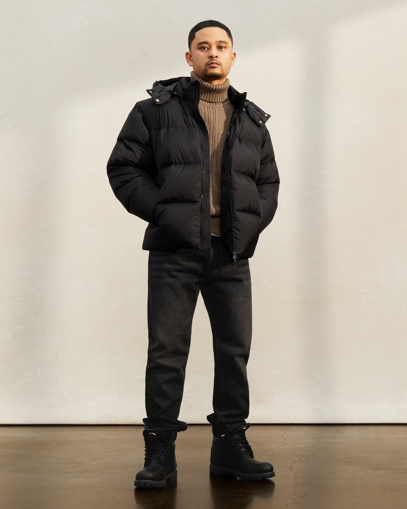 tops octobers very own ovo cable knit turtleneck sweater taupe