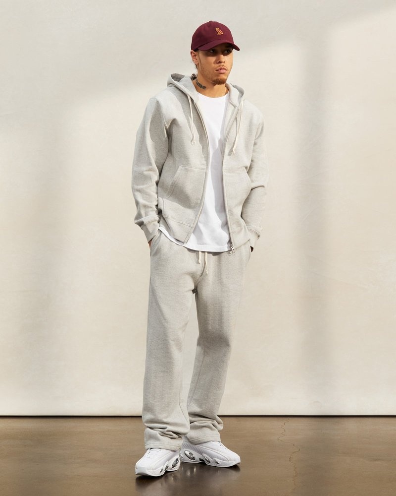 octobers very own ovo herringbone open hem sweatpant gray