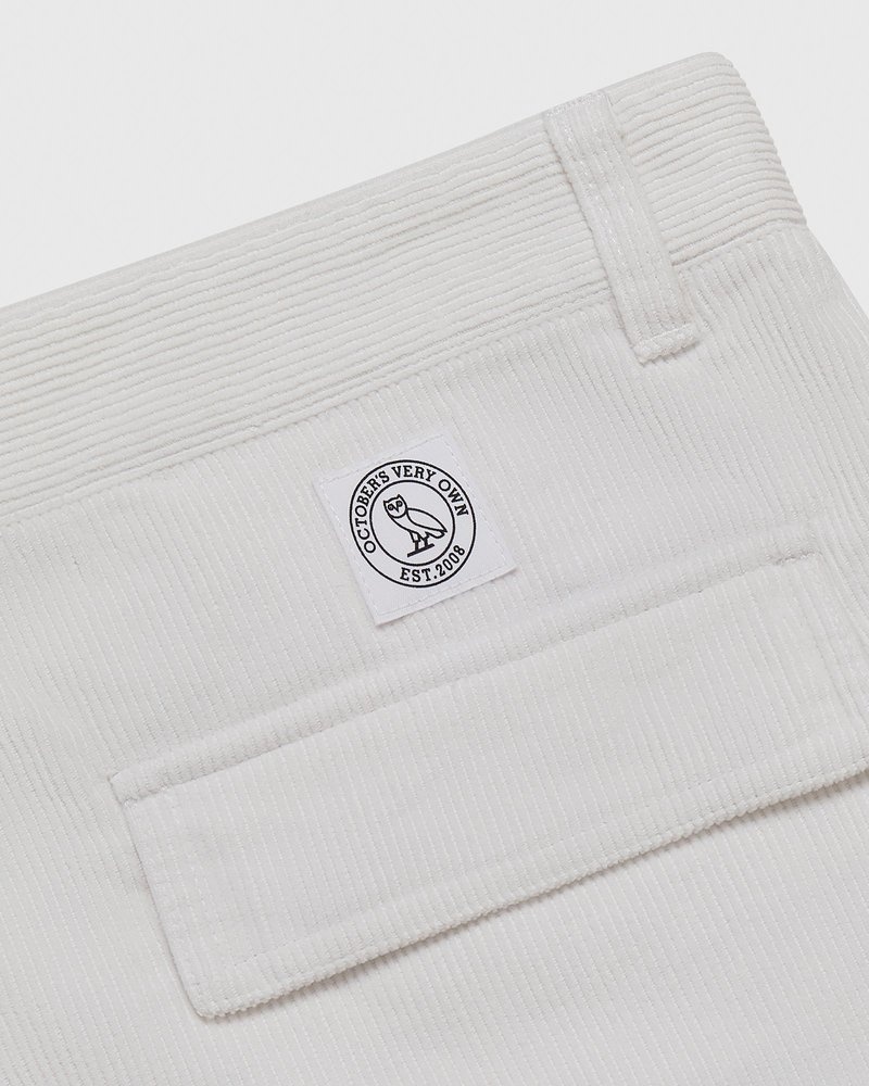 octobers very own ovo corduroy cargo pant white