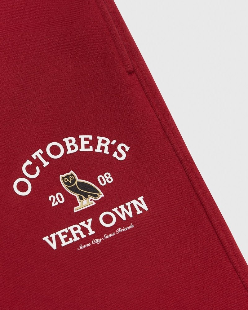 octobers very own ovo collegiate open hem sweatpant scarlet