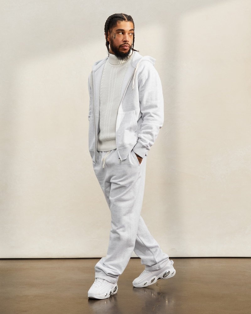 octobers very own ovo herringbone open hem sweatpant gray